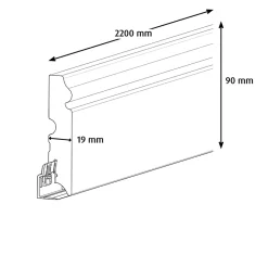 GoodHome Plinthe Pour Parquet Et Stratifié<Plinthe MDF 220 x 9 cm décor 130 (vendue à la pièce)