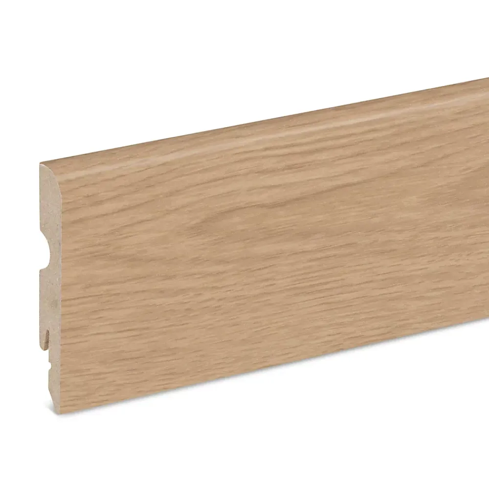 GoodHome Plinthe MDF , effet chêne, décor 140, H.8 cm x L.220 cm x ép.13mm (vendue à la pièce)- Plinthe Pour Parquet Et Stratifié