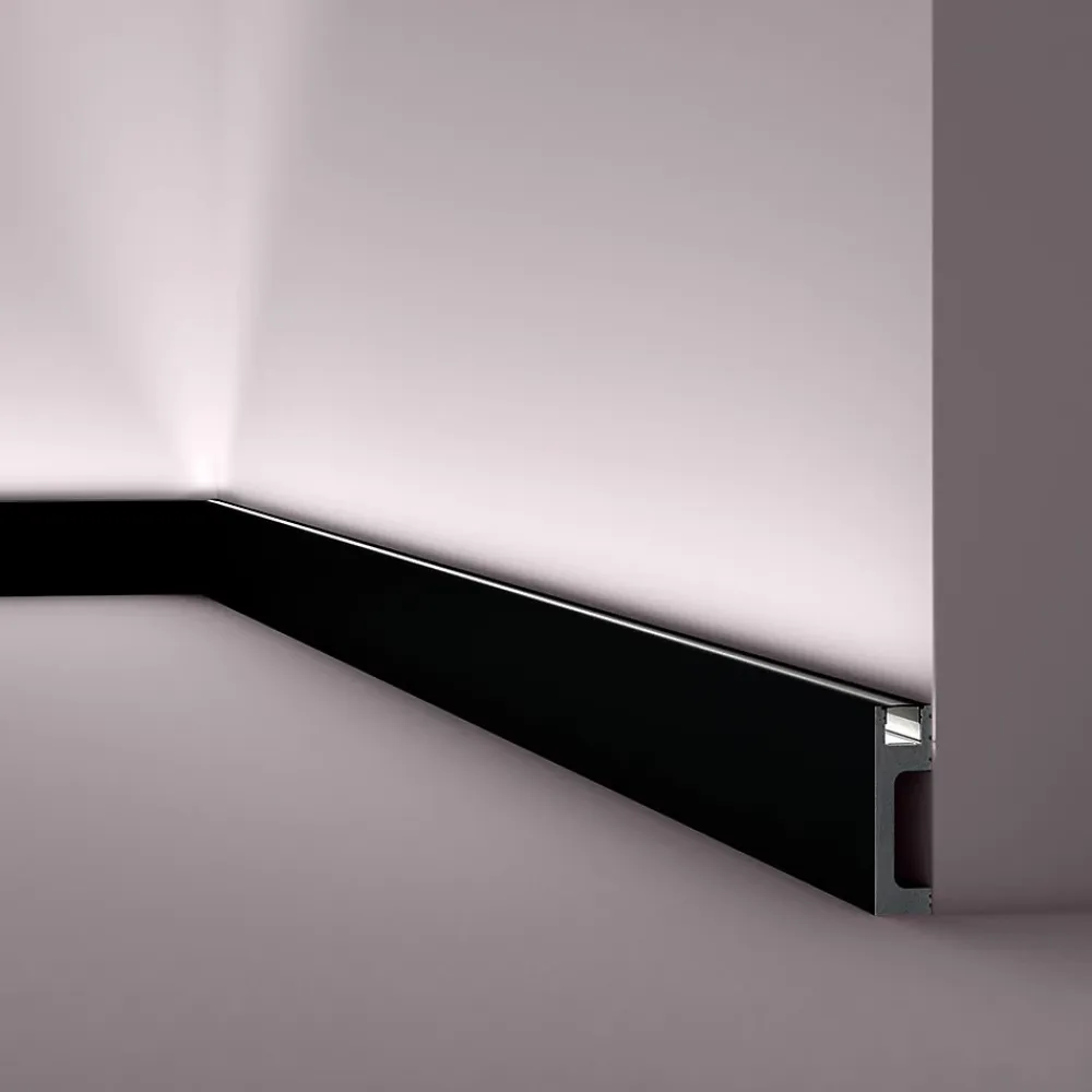 Noel & Marquet Plinthe Pour Parquet Et Stratifié<Plinthe NMC WALLSTYL IL10 BLACK Moulure décorative Moulure en stuc Éclairage indirect