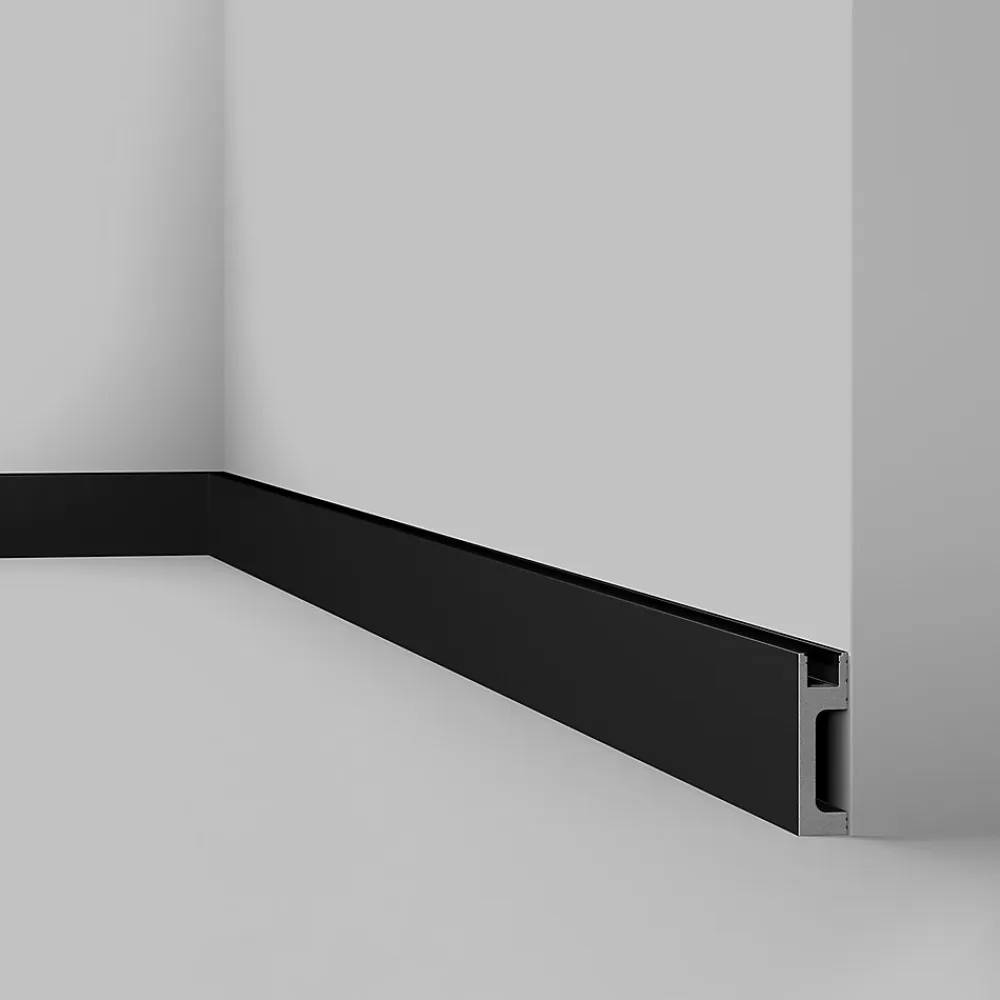 Noel & Marquet Plinthe Pour Parquet Et Stratifié<Plinthe NMC WALLSTYL IL10 BLACK Moulure décorative Moulure en stuc Éclairage indirect