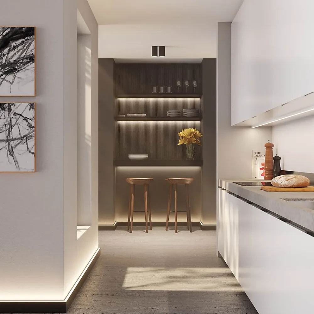 Noel & Marquet Plinthe Pour Parquet Et Stratifié<Plinthe NMC WALLSTYL IL10 BLACK Moulure décorative Moulure en stuc Éclairage indirect