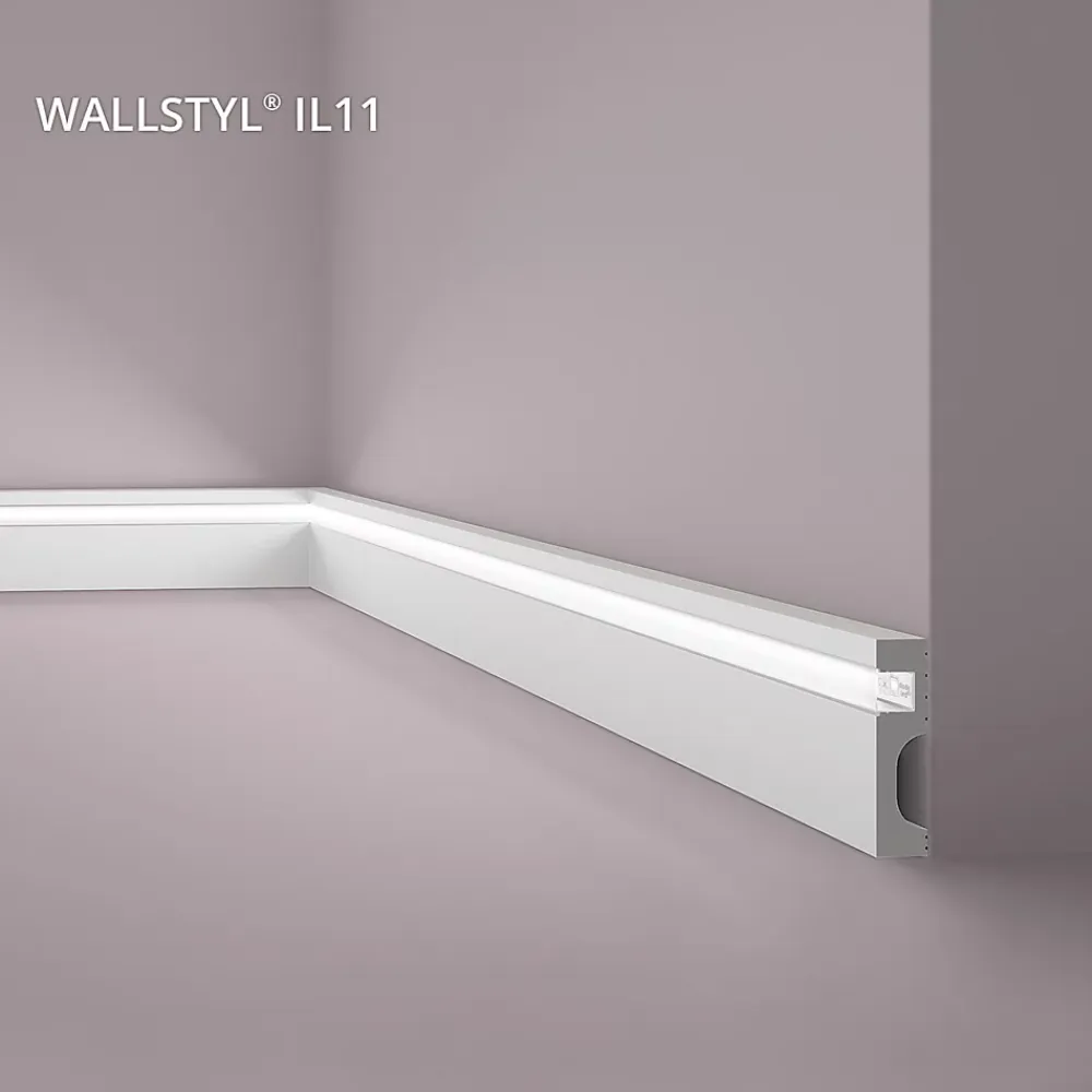 Noel & Marquet Plinthe NMC WALLSTYL IL11 Moulure décorative Corniche de plafond Éclairage indirect- Plinthe Pour Parquet Et Stratifié