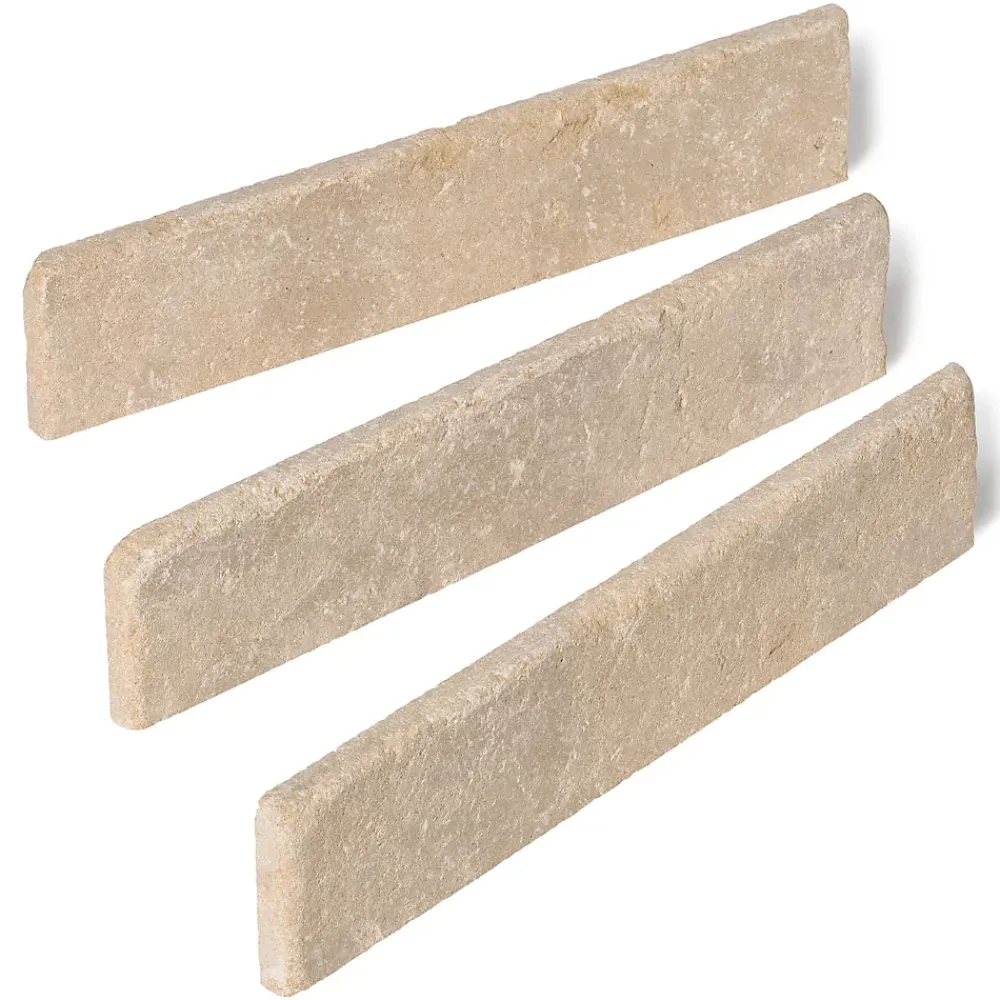Ro'Ma Nature Plinthe Pierre de l'Atlas Beige 40x8x1,5 cm Vieillie (lot de 10 soit 4 mètres) -- Plinthe Pour Carrelage Sol