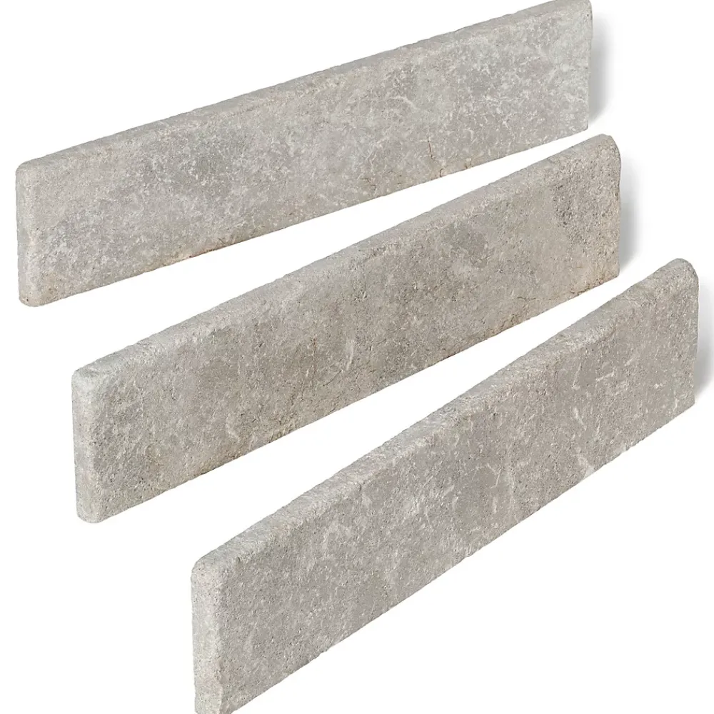 Ro'Ma Nature Plinthe Pierre de l'Atlas Gris 40x8x1,5 cm Vieillie (lot de 10 soit 4 mètres) -- Plinthe Pour Carrelage Sol