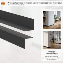 Quest Plinthe PVC rigide 35x18 mm, Plinthe murale autocollante, decorative, 200 cm, marron- Plinthe Pour Sol En Vinyle Et Pvc