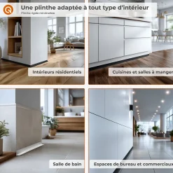 Quest Plinthe PVC rigide 35x18 mm, Plinthe murale autocollante, decorative, 200 cm, marron- Plinthe Pour Sol En Vinyle Et Pvc
