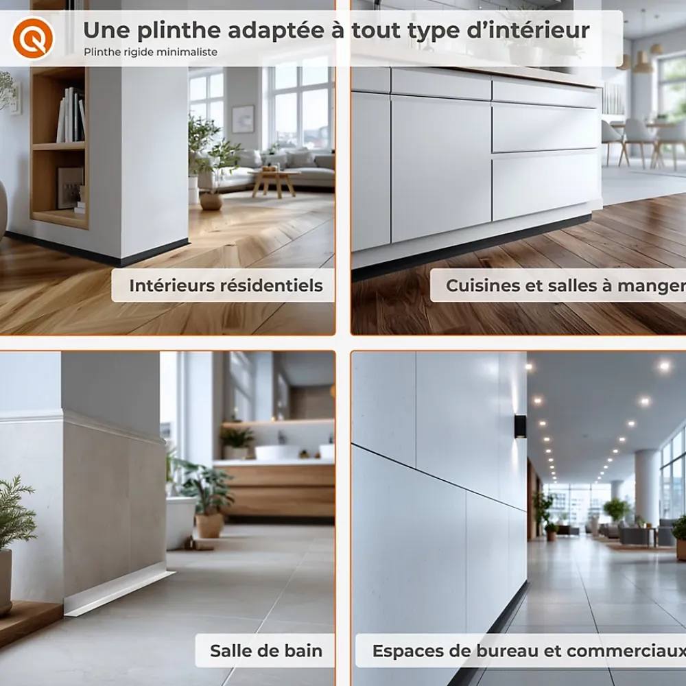 Quest Plinthe PVC rigide 35x18 mm, Plinthe murale autocollante, decorative, 200 cm, marron- Plinthe Pour Sol En Vinyle Et Pvc