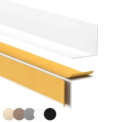 Quest Plinthe PVC rigide 50x20 mm, Plinthe murale autocollante, decorative, 200 cm, blanc- Plinthe Pour Sol En Vinyle Et Pvc