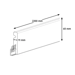 GoodHome Plinthe Pour Sol En Vinyle Et Pvc<Plinthe Résine Blanc 220 x 6 cm Décor 10