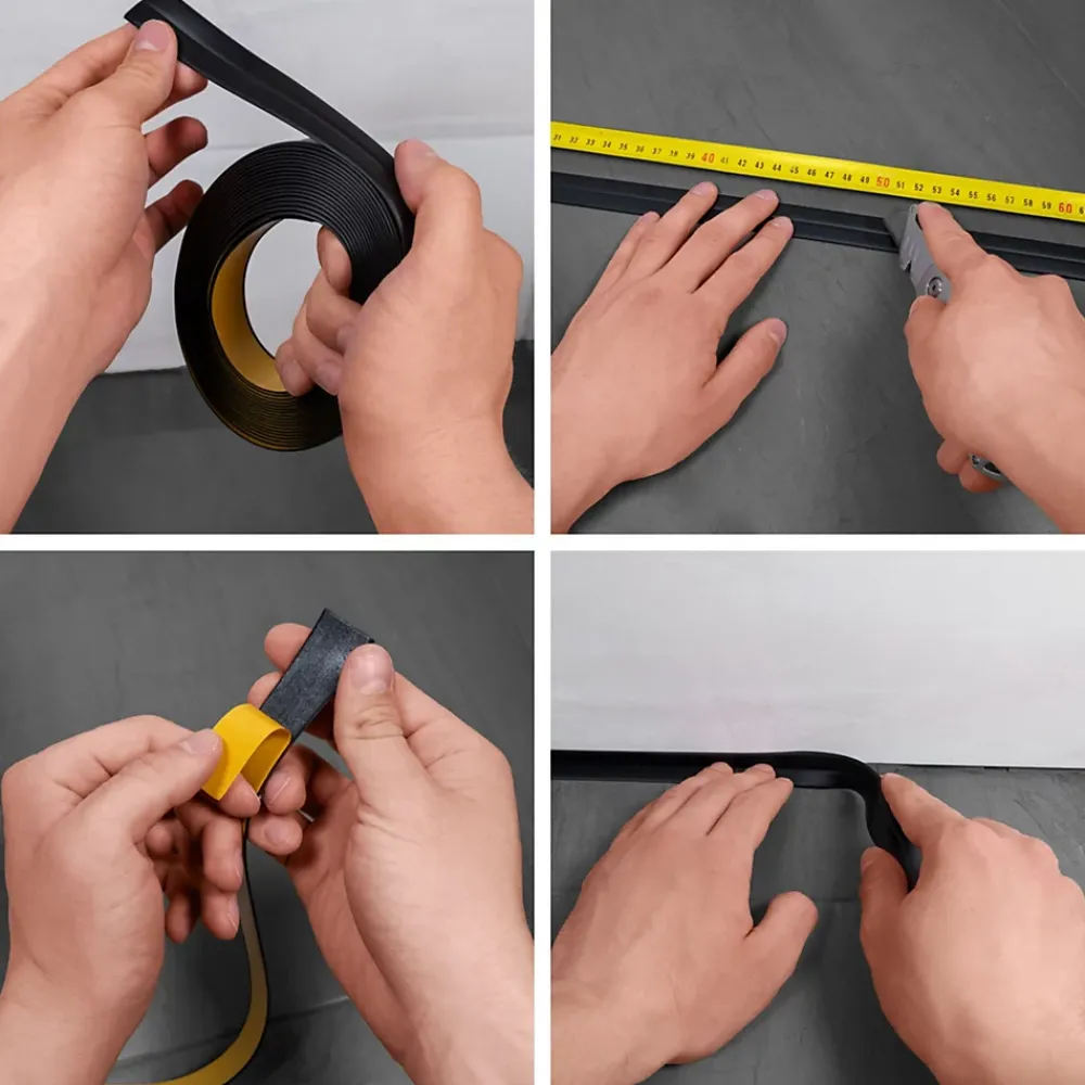 Quest Plinthe Souple Auto-Adhésive en PVC 25x25mm, 10m, Bande Élastique pour Finitions et Étanchéité des Jonctions, bronze- Plinthe Pour Sol En Vinyle Et Pvc