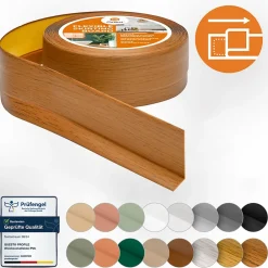Quest Plinthe Souple Auto-Adhésive en PVC 50x20mm, 10m, Bande Flexible, Facile à Installer, sur Toutes les Surfaces, chêne rustique- Plinthe Pour Sol En Vinyle Et Pvc
