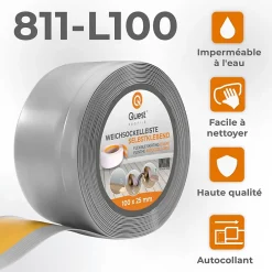 Quest Plinthe Pour Sol En Vinyle Et Pvc<Plinthe Souple Auto-Adhésive en PVC 100x25mm, 5m, Bande Flexible, Facile à Installer, Adaptée à Toutes Surface, gris