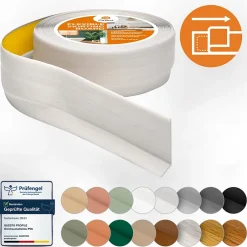 Quest Plinthe Souple Auto-Adhésive en PVC 50x20mm, 10m, Bande Flexible, Facile à Installer, sur Toutes les Surfaces, bouleau- Plinthe Pour Sol En Vinyle Et Pvc