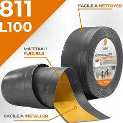 Quest Plinthe Souple Auto-Adhésive en PVC 100x25mm, 25m, Bande Flexible, Facile à Installer, Adaptée à Toutes Surfac, gris foncé- Plinthe Pour Sol En Vinyle Et Pvc