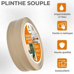 Quest Plinthe Souple Auto-Adhésive en PVC 50x20mm, 10m, Bande Flexible, Facile à Installer, sur Toutes les Surfaces, beige- Plinthe Pour Sol En Vinyle Et Pvc