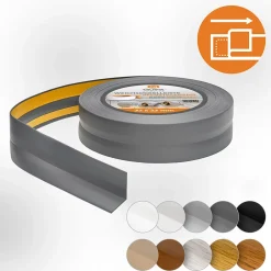 Quest Plinthe Pour Sol En Vinyle Et Pvc<Plinthe Souple Auto-Adhésive en PVC 32x23mm, 15m, Bande Flexible, Facile à Installer, sur Toutes les Surfaces, graphite