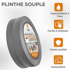 Quest Plinthe Pour Sol En Vinyle Et Pvc<Plinthe Souple Auto-Adhésive en PVC 32x23mm, 15m, Bande Flexible, Facile à Installer, sur Toutes les Surfaces, graphite