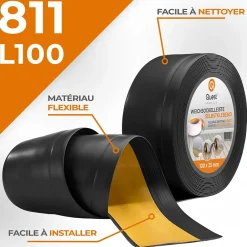 Quest Plinthe Souple Auto-Adhésive en PVC 100x25mm, 15m, Bande Flexible, Facile à Installer, Adaptée à Toutes Surfac, noir- Plinthe Pour Sol En Vinyle Et Pvc