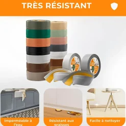 Quest Plinthe Souple Auto-Adhésive en PVC 50x20mm, 5m, Bande Flexible, Facile à Installer, sur Toutes les Surfaces, noir- Plinthe Pour Sol En Vinyle Et Pvc