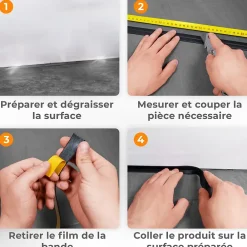 Quest Plinthe Souple Auto-Adhésive en PVC 50x20mm, 5m, Bande Flexible, Facile à Installer, sur Toutes les Surfaces, noir- Plinthe Pour Sol En Vinyle Et Pvc