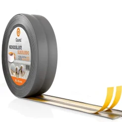 Quest Plinthe Souple Auto-Adhésive en PVC 25x25mm, 15m, Bande Élastique pour Finitions et Étanchéité des Jonctions, graphite- Plinthe Pour Sol En Vinyle Et Pvc