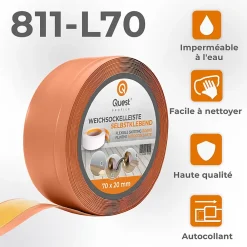 Quest Plinthe Pour Sol En Vinyle Et Pvc<Plinthe Souple Auto-Adhésive en PVC 70x20mm, 15m, Bande Flexible, Facile à Installer, Adaptée à Toutes Surface, brique