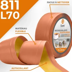 Quest Plinthe Pour Sol En Vinyle Et Pvc<Plinthe Souple Auto-Adhésive en PVC 70x20mm, 15m, Bande Flexible, Facile à Installer, Adaptée à Toutes Surface, brique