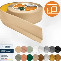 Quest Plinthe Souple Auto-Adhésive en PVC 50x20mm, 25m, Bande Flexible, Facile à Installer, sur Toutes les Surfaces, sablonneux- Plinthe Pour Sol En Vinyle Et Pvc