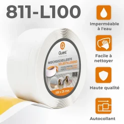 Quest Plinthe Pour Sol En Vinyle Et Pvc<Plinthe Souple Auto-Adhésive en PVC 100x25mm, 1m, Bande Flexible, Facile à Installer, Adaptée à Toutes Surface, blanc
