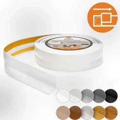 Quest Plinthe Souple Auto-Adhésive en PVC 32x23mm, 15m, Bande Flexible, Facile à Installer, sur Toutes les Surfaces, blanc- Plinthe Pour Sol En Vinyle Et Pvc