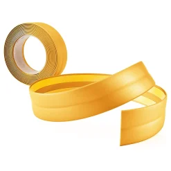 Quest Plinthe Souple Auto-Adhésive en PVC 15x15mm, 15m, Bande Élastique pour Finitions et Étanchéité des Jonctions, l'or- Plinthe Pour Sol En Vinyle Et Pvc