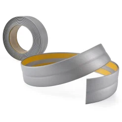 Quest Plinthe Souple Auto-Adhésive en PVC 25x15mm, 10m, Bande Élastique pour Finitions et Étanchéité des Jonctions, argent- Plinthe Pour Sol En Vinyle Et Pvc