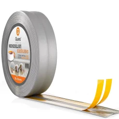 Quest Plinthe Souple Auto-Adhésive en PVC 25x15mm, 10m, Bande Élastique pour Finitions et Étanchéité des Jonctions, argent- Plinthe Pour Sol En Vinyle Et Pvc