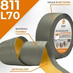 Quest Plinthe Souple Auto-Adhésive en PVC 70x20mm, 10m, Bande Flexible, Facile à Installer, Adaptée à Toutes Surface, olive- Plinthe Pour Sol En Vinyle Et Pvc