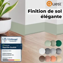 Quest Plinthe Souple Auto-Adhésive en PVC 70x20mm, 10m, Bande Flexible, Facile à Installer, Adaptée à Toutes Surface, olive- Plinthe Pour Sol En Vinyle Et Pvc