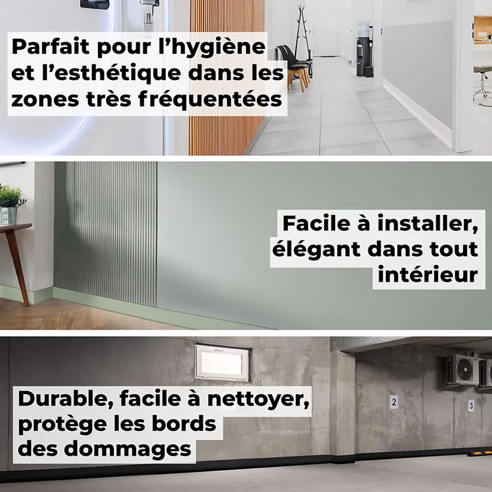 Quest Plinthe Souple Auto-Adhésive en PVC 70x20mm, 10m, Bande Flexible, Facile à Installer, Adaptée à Toutes Surface, olive- Plinthe Pour Sol En Vinyle Et Pvc