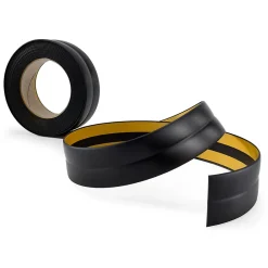 Quest Plinthe Souple Auto-Adhésive en PVC 25x15mm, 5m, Bande Élastique pour Finitions et Étanchéité des Jonctions, noir- Plinthe Pour Sol En Vinyle Et Pvc