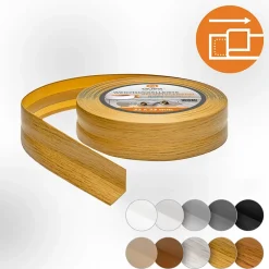 Quest Plinthe Souple Auto-Adhésive en PVC 32x23mm, 5m, Bande Flexible, Facile à Installer, sur Toutes les Surfaces, chêne- Plinthe Pour Sol En Vinyle Et Pvc