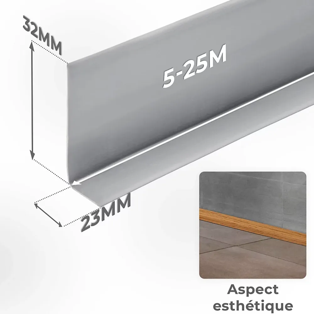Quest Plinthe Souple Auto-Adhésive en PVC 32x23mm, 5m, Bande Flexible, Facile à Installer, sur Toutes les Surfaces, chêne- Plinthe Pour Sol En Vinyle Et Pvc