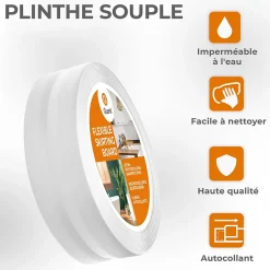 Quest Plinthe Pour Sol En Vinyle Et Pvc<Plinthe Souple Auto-Adhésive en PVC 50x20mm, 10m, Bande Flexible, Facile à Installer, sur Toutes les Surfaces, gris clair