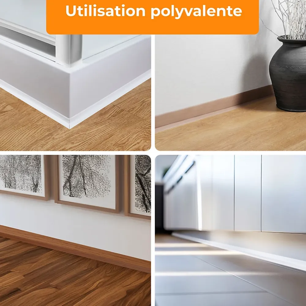 Quest Plinthe Souple Auto-Adhésive en PVC 50x20mm, 15m, Bande Flexible, Facile à Installer, sur Toutes les Surfaces, chêne- Plinthe Pour Sol En Vinyle Et Pvc