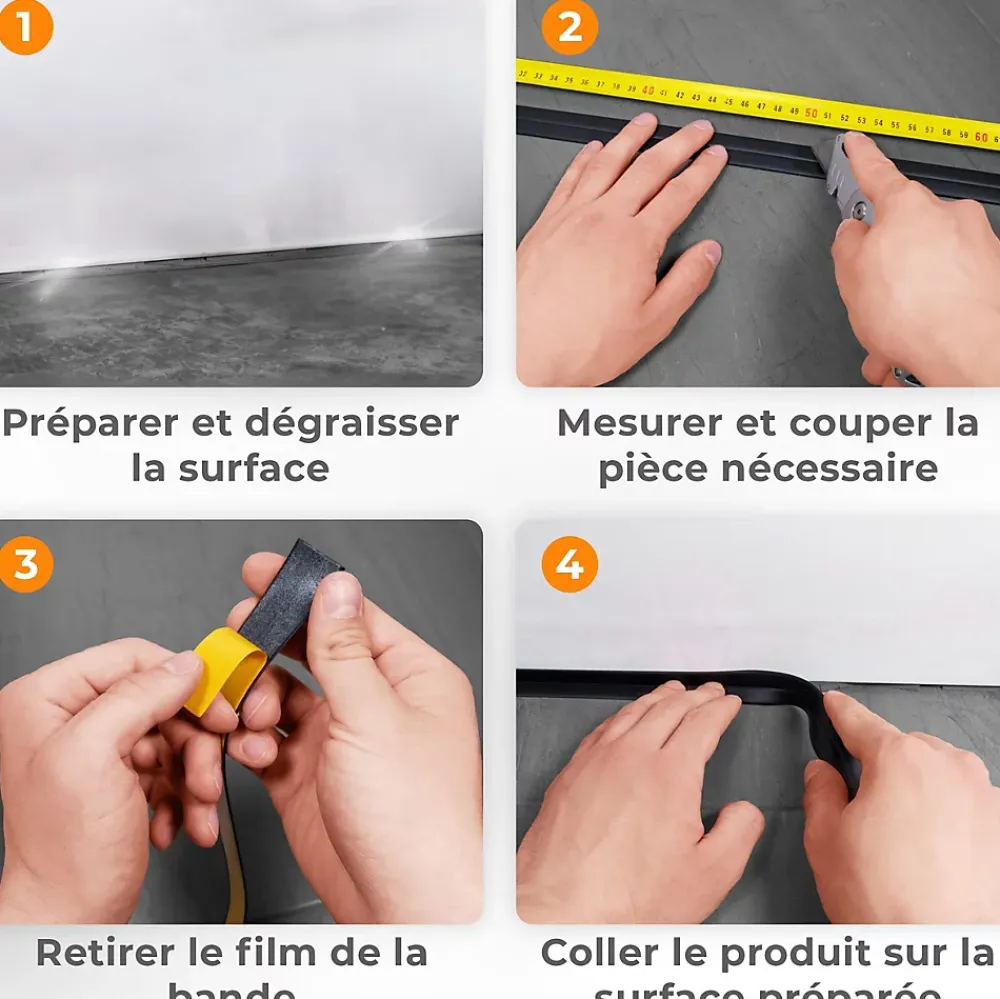Quest Plinthe Souple Auto-Adhésive en PVC 50x20mm, 15m, Bande Flexible, Facile à Installer, sur Toutes les Surfaces, chêne- Plinthe Pour Sol En Vinyle Et Pvc