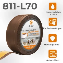 Quest Plinthe Souple Auto-Adhésive en PVC 70x20mm, 20m, Bande Flexible, Facile à Installer, Adaptée à Toutes Surface, bronze- Plinthe Pour Sol En Vinyle Et Pvc