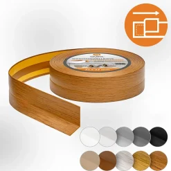 Quest Plinthe Souple Auto-Adhésive en PVC 32x23mm, 25m, Bande Flexible, Facile à Installer, sur Toutes les Surfaces, chêne rustique- Plinthe Pour Sol En Vinyle Et Pvc