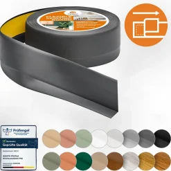Quest Plinthe Pour Sol En Vinyle Et Pvc<Plinthe Souple Auto-Adhésive en PVC 50x20mm, 10m, Bande Flexible, Facile à Installer, sur Toutes les Surfaces, graphite