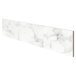 GoodHome Plinthe Pour Carrelage Sol<Plinthes en carrelage effet marbre blanc mat L.60 x l.7,5 cm x ép.8,5 mm, Aruma