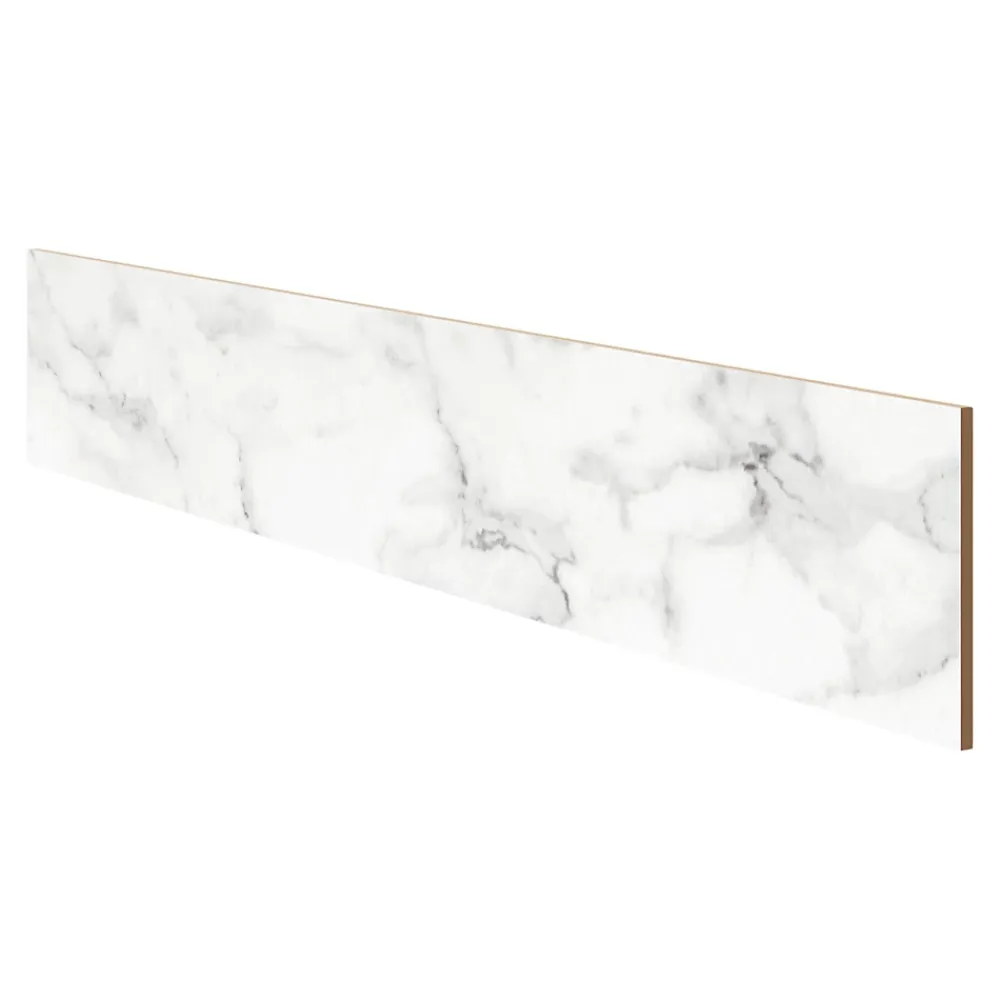 GoodHome Plinthe Pour Carrelage Sol<Plinthes en carrelage effet marbre blanc mat L.60 x l.7,5 cm x ép.8,5 mm, Aruma