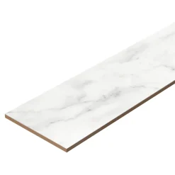GoodHome Plinthe Pour Carrelage Sol<Plinthes en carrelage effet marbre blanc mat L.60 x l.7,5 cm x ép.8,5 mm, Aruma