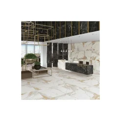 Gioia Materia Plinthes pour Carrelage grès cérame effet marbre DORATO - Beige - Plinthe 120x9.4 cm boîte de ml - Beige- Carrelage Sol Pour Wc