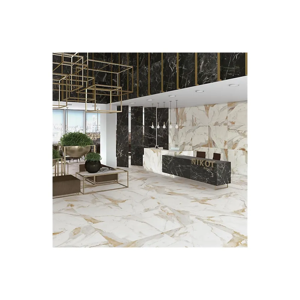 Gioia Materia Plinthes pour Carrelage grès cérame effet marbre DORATO - Beige - Plinthe 120x9.4 cm boîte de ml - Beige- Carrelage Sol Pour Wc